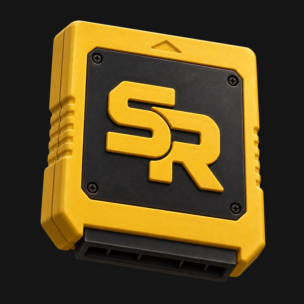 Yellow retro memory card with the SAVEROOM SR emblem